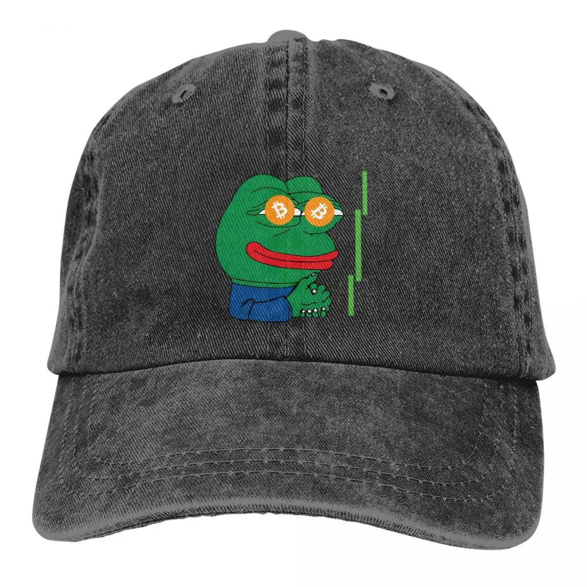 Bitcoin Crypto Frog Meme Bitcon Retro Hat Cotton Outdoor Sun Protaction Caps Unisex Casual Snapback Hats