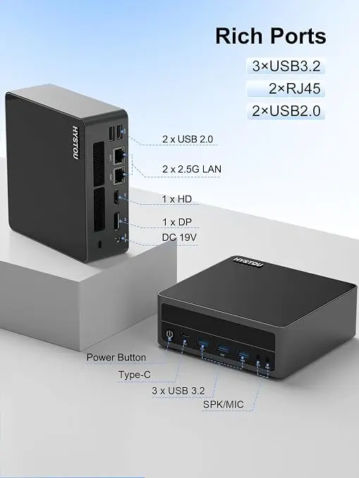 HYSTOU M6 Gaming Mini PC Ryzen7 7840H 8C16T DDR5 RAM M.2 NVMe SSD Win11 Pro 4K Mini Desktop PC Office Workstation