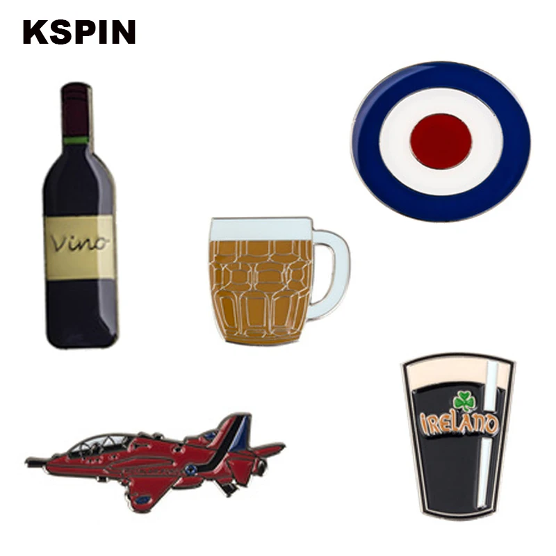 

Vino Beer Cup Guitar Helicopter Cross Lapel Pin Badge Pins Beautiful Brooches Coins Collectibles