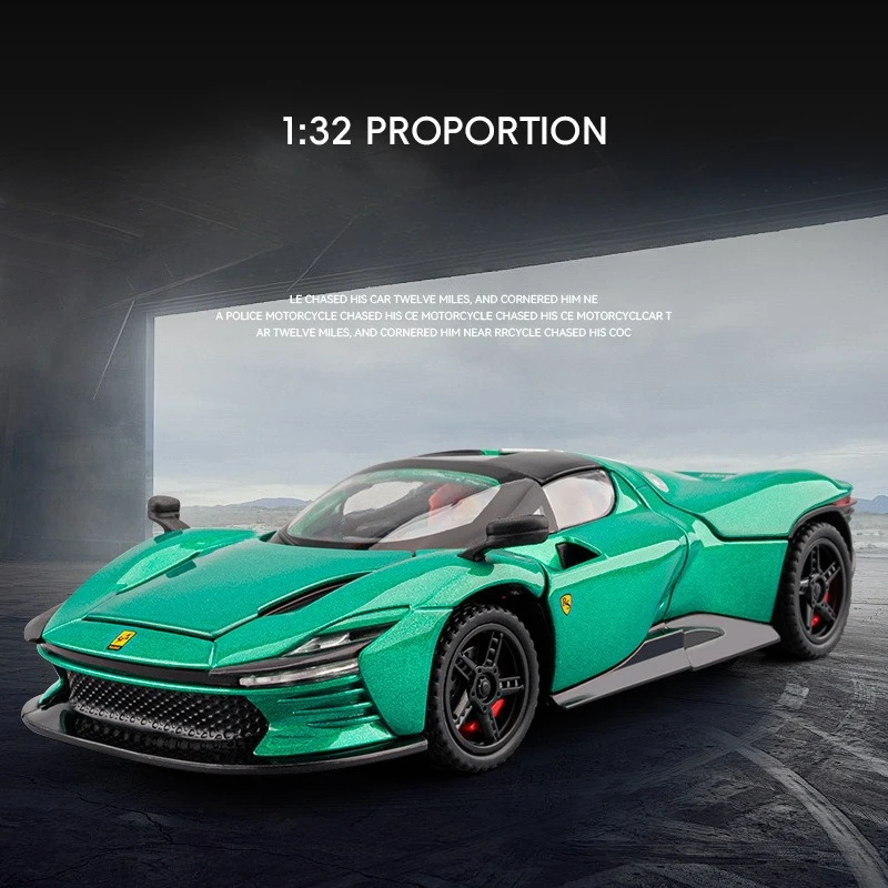 1:32 Daytona SP3 Supercar รถรุ่นเสียงและแสงดึงกลับของเล่นเด็กของสะสมของขวัญวันเกิด