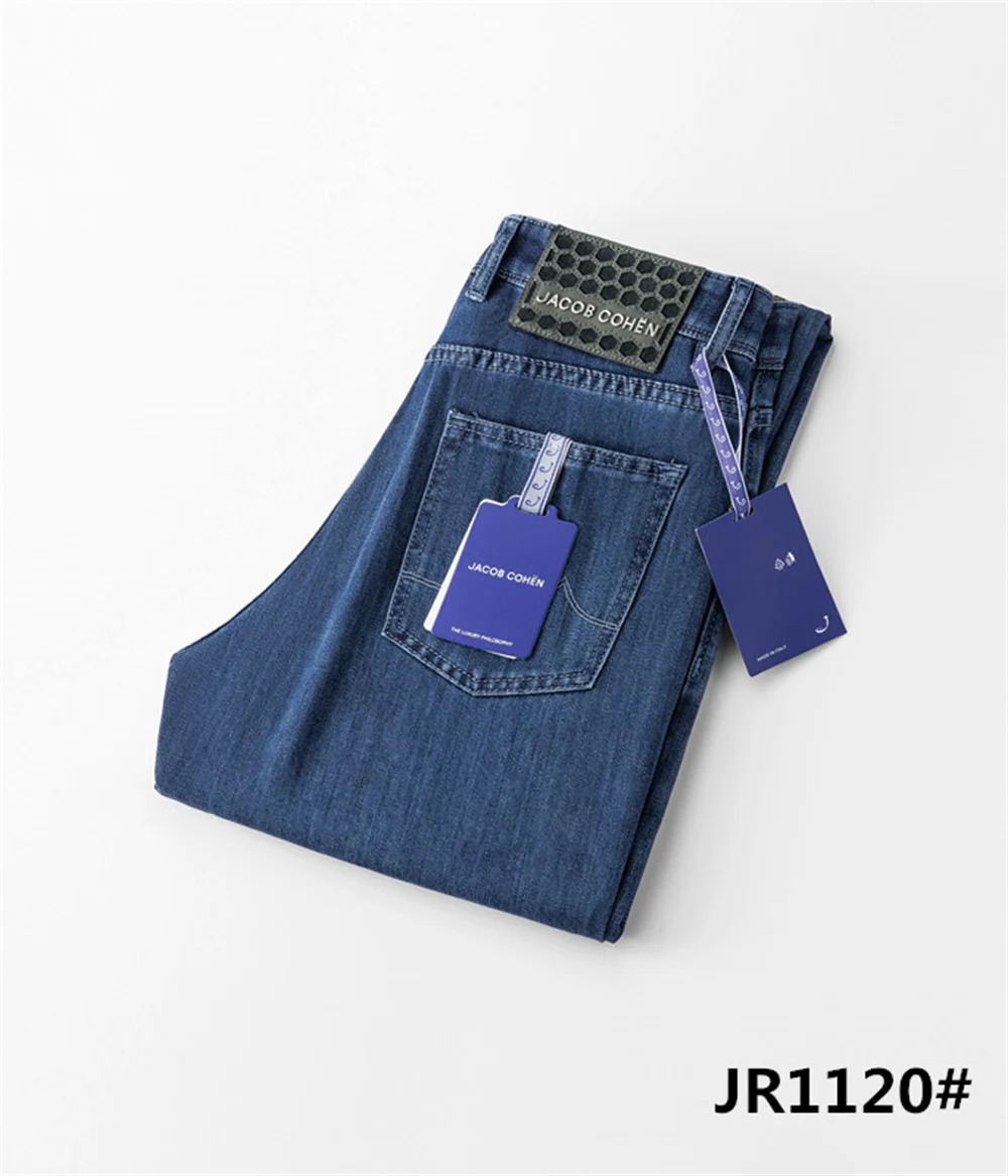 

OECHSLI Jeans Thin Cotton Men 2026 Spring Summer new quality business embroidery elasticity straight Big size 31-38 Pants