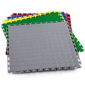 Durable Water-Proof PVC Soft Garage Floor Tile Stud/Coin/Leather/Diamond 500X500X6mm with Interlocking