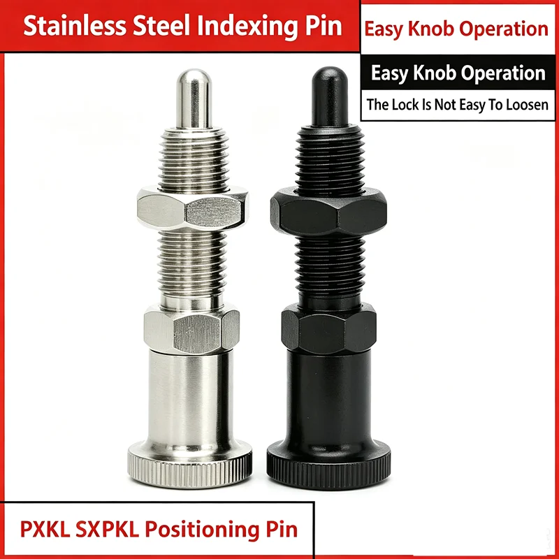 Extended Knob Plunger Stainless Steel Indexing Pin Reset Spring Positioning Pin Fine Pitch PXKL SXPKL