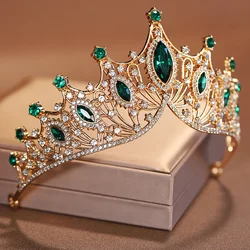 Bridal Headwear Green-Colour Ladies Exquisite Dazzling Party Pageant Crown Luxurious Birthday Tiaras Gift