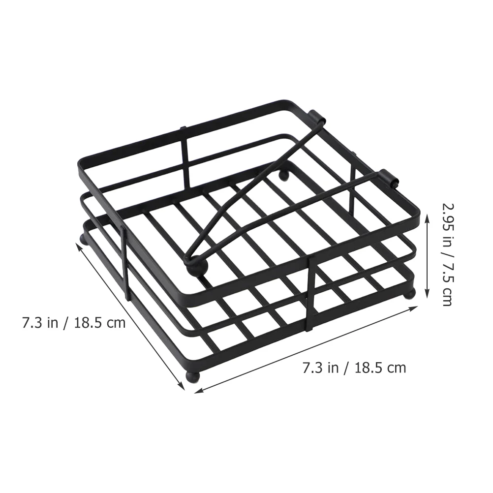 

Iron Napkin Holder Bathroom for Countertop Dispenser Restaurant Cocktail Silver Flat Napkins Paper Drink