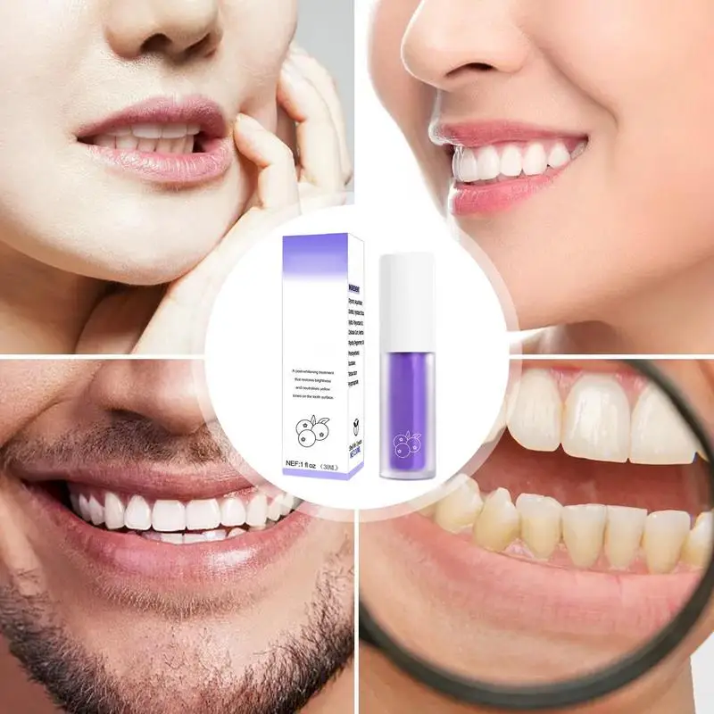 Dentes branqueamento dentífrico v34, 30ml, ingredientes naturais, ferramenta de limpeza para viagens, trabalho e estudo