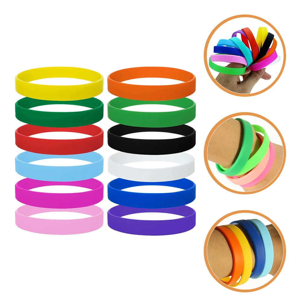 12 Pcs Party Bracelets Rubber Wristbands Silicone Bracelet Encanto Party Favors Fitness Body Building Wrist Support