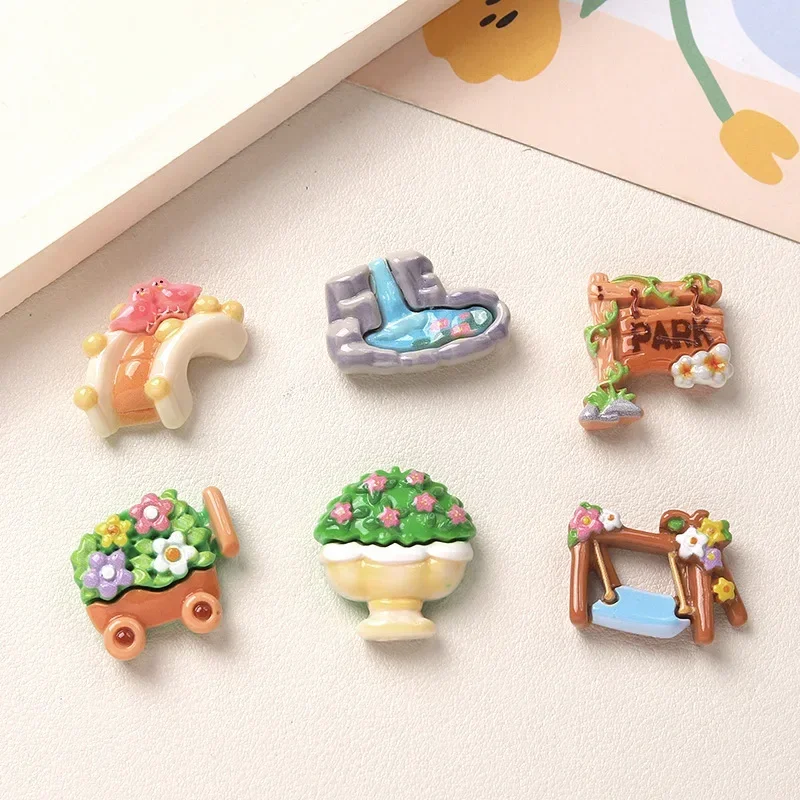 10/100PCS Resin Accessories Flower Garden Series Scrapbooking DIY Cream Glue Handmade Hairpin Mobile Phone Case Frame Children