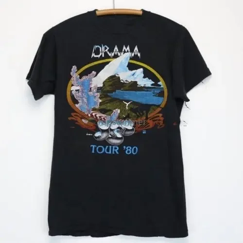 

Vintage 1980S Yes Band Drama Tour Concert Black Mens T-Shirt Size S To 2Xl G725