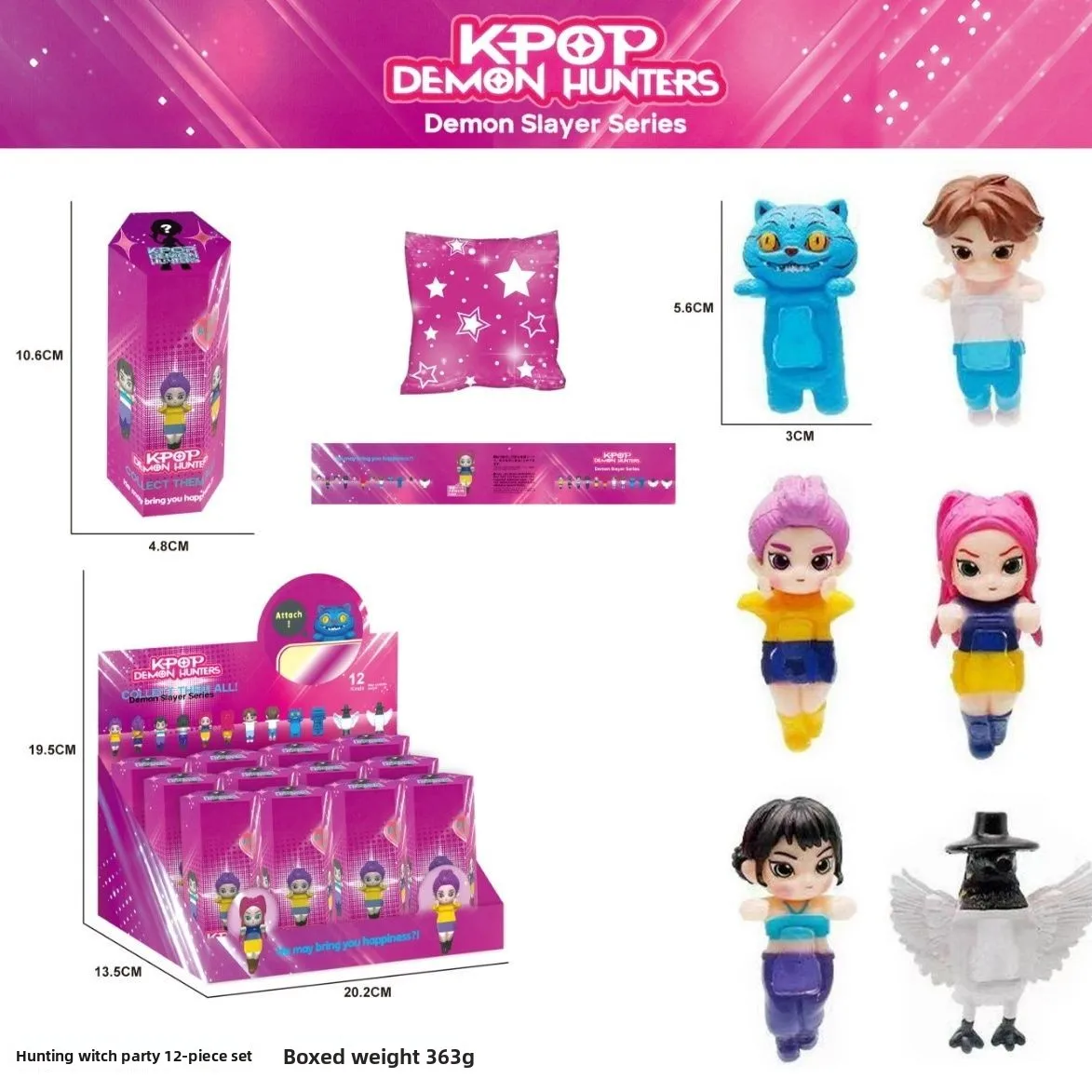 Figura de cazadores de demonios de Anime Kpop, caja ciega de PVC, Mini modelo de dibujos animados, muñeca de juguete decorativa de escritorio, regalo sorpresa de Navidad para niños