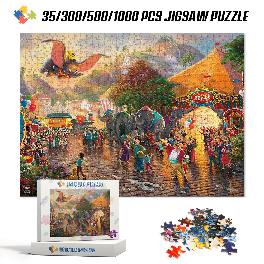 

Disney Jigsaw Puzzles 1000Pcs Educational Toys for Adults 35/300/500 Dumbo Kid's Toys Anime Cardboard Puzzles Gift for Family