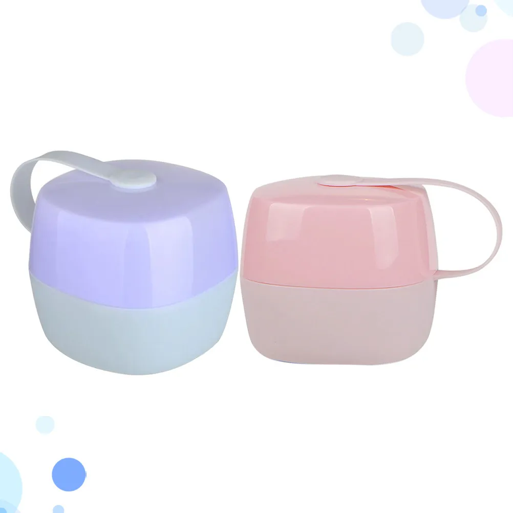 

2Pcs Baby Pacifier Boxes Portable Wide Mouth PP Storage Case for Pacifier Clips Snacks and Small Items Purple Pink