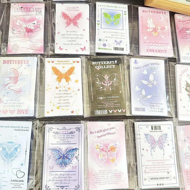 

100 шт., корейские уплотнительные наклейки с бабочками INS, милые эстетические этикетки для экспресс-коробки, пузырчатая сумка, KPOP, упаковочные материалы для фотокарт