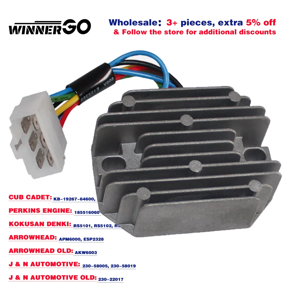 Prostownik regulatora napięcia do silnika Cub Cadet Perkins185516060 Kokusan Denki Arrowhead J & N Automotive Old KB-19267-64600