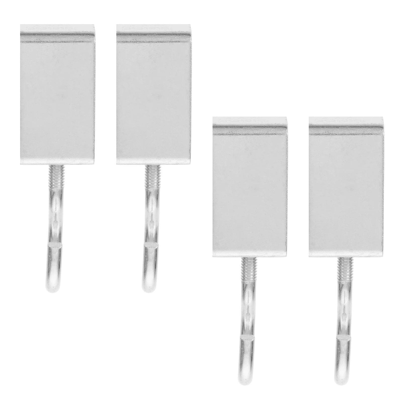 

4pcs Desk Mount Hooks Iron Compact Design Silver Table Hook Bag Hanger Headphone Stand Storage Organizer
