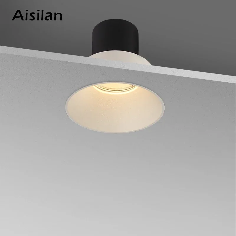 

Aisilan Modern LED Recessed Downlight Frameless Built-in Spot Lamp Minimalist Convenient Installation for Living Room Bedroom