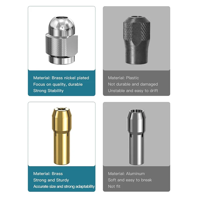 

SOFT-Drill Chuck Collet Set For Dremel, 12PCS 1/32Inch To 1/8Inch Replacement 4486 Drill Keyless Bit Chuck Shank Rotary Tool