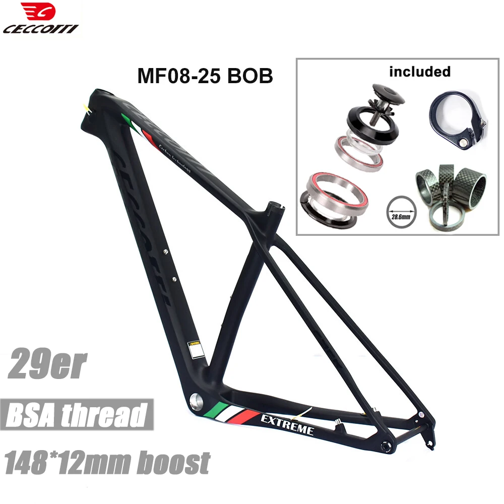 CECCOTTI Full Carbon MTB Frame 29er Bicicletas Mountain Bicycle Hardtail T1000 29 148*12mm Boost Cycling Bike Frameset