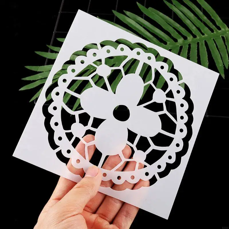 W89C 16pcs/set Mandala Drawing Plantilla Regla Pintura plantilla Junta plantillas DIY ALBUM HERRACIÓN CRABLACIÓN Craft