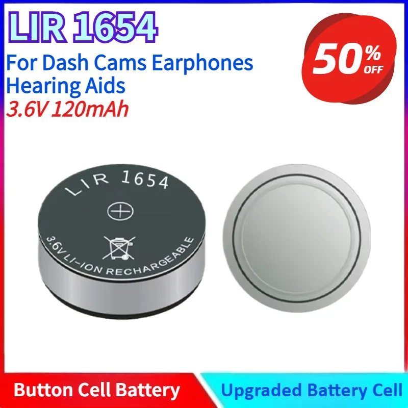 

Совершенно новые литий-ионные таблеточные батарейки LIR1654 3,6 В для видеорегистраторов, наушников, слуховых аппаратов, доступных выводов