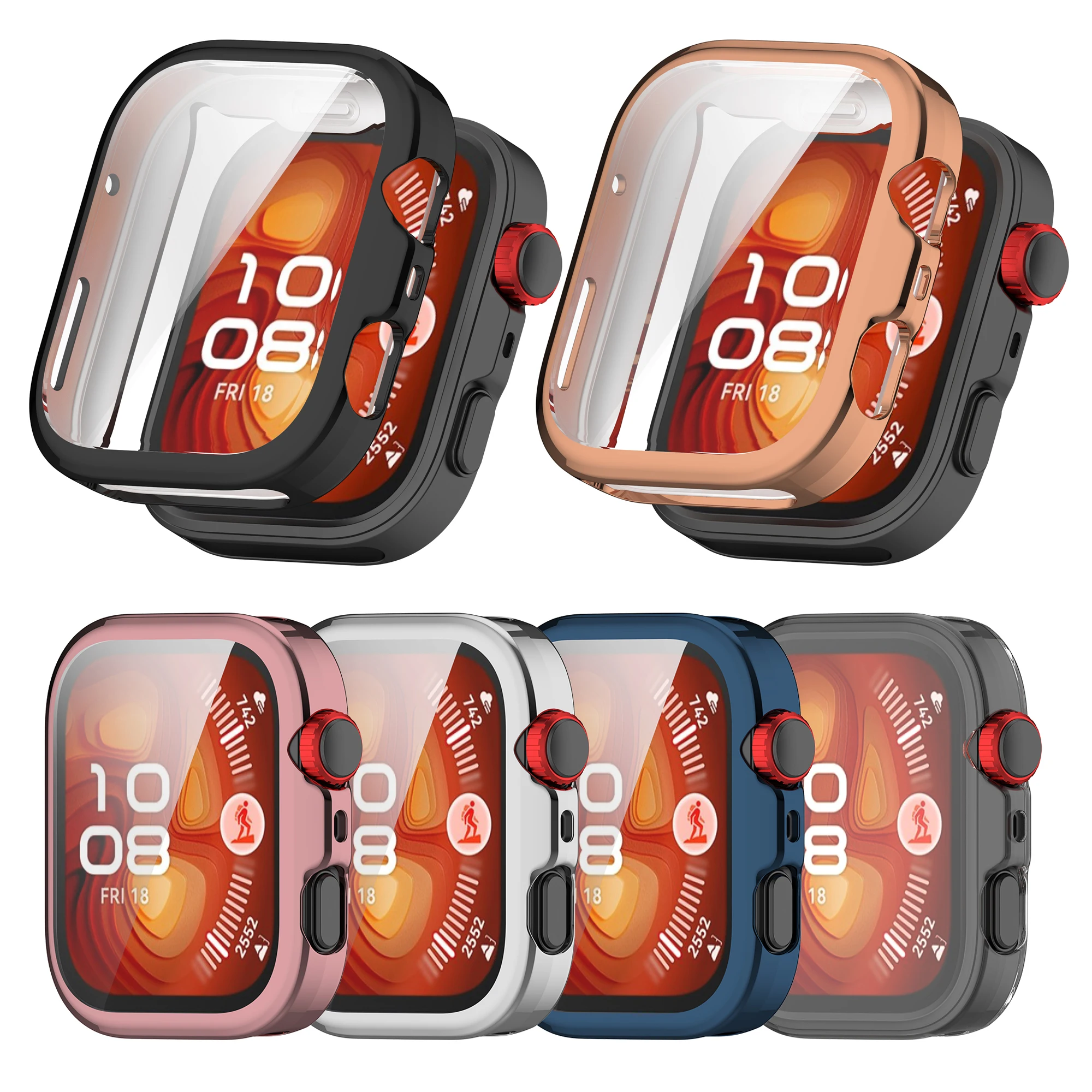 حافظة حماية للشاشة من مادة TPU بإطار كامل لساعة Huawei Watch Fit 4 Pro/Fit4 غطاء ممتص للصدمات الواقي ملحقات ذكية