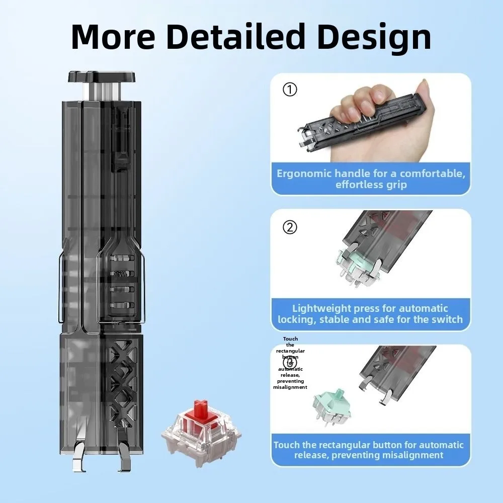 

2 in 1 Keys Caps Puller DIY Multifunction Keycaps Remover Tool Four-Jaw Design Professional Keyboard Switch Puller