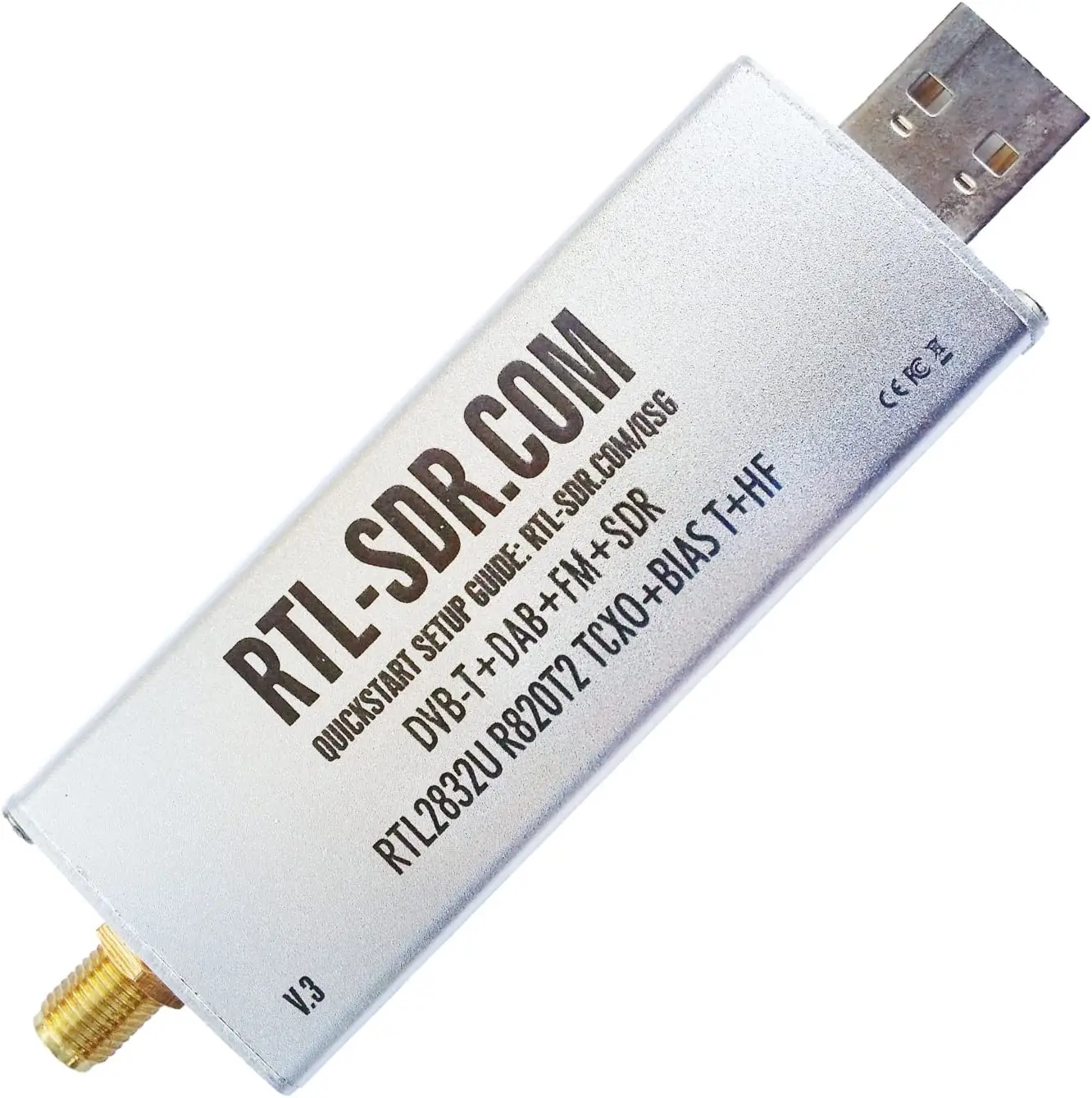 RTL-SDR блог RTL SDR V3 RTL2832U 1PPM TCXO HF BiasT SMA программно определяемое радио (только список Dongles) частоты до 3,2 МГц
