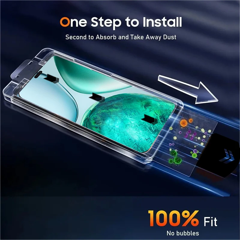 1-2 قطعة واقي شاشة ممتاز لهاتف Honor X8c X8b X8a X7d X7c X7b X7a X7 X9d X9 5G تركيب تلقائي من الزجاج المقسى الخالي من الغبار
