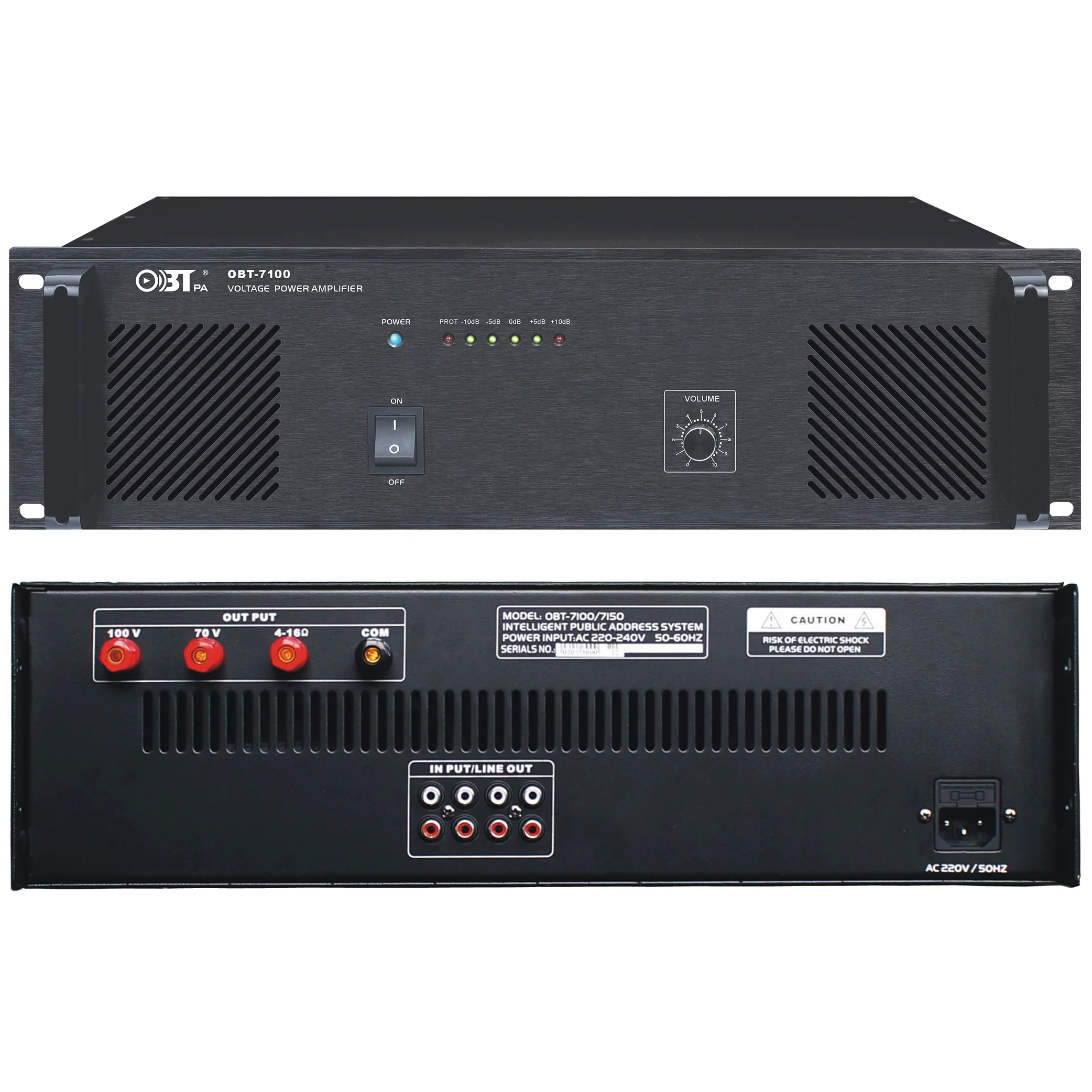OBT-7100 1000 Watts Hifi Digital Signal Amplifier 70v Speaker Outputs Pa Power Amplifier for Sale