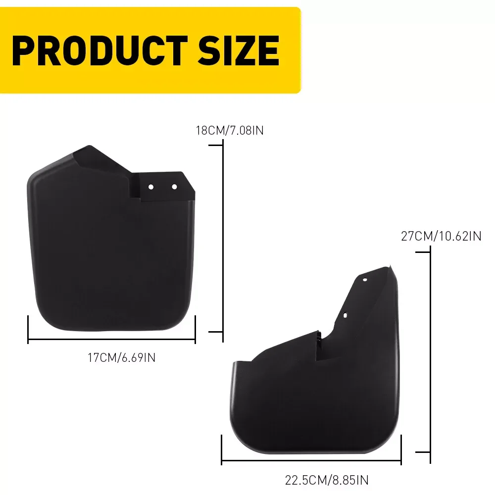 2/4pcs Durable Rubber Mud Flaps Front & Rear Wheel Guards For Ford Transit Tourneo Custom Car Wheel Guards Black