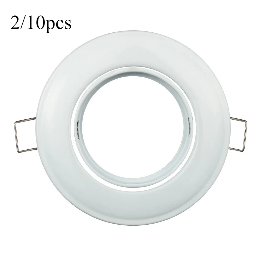 5/10 PCS Cut-out 62mm Recessed LED Spot Ceiling Light Frame Round Fixture Holder Adjustable for MR16GU10 Bulb Holder Black/White