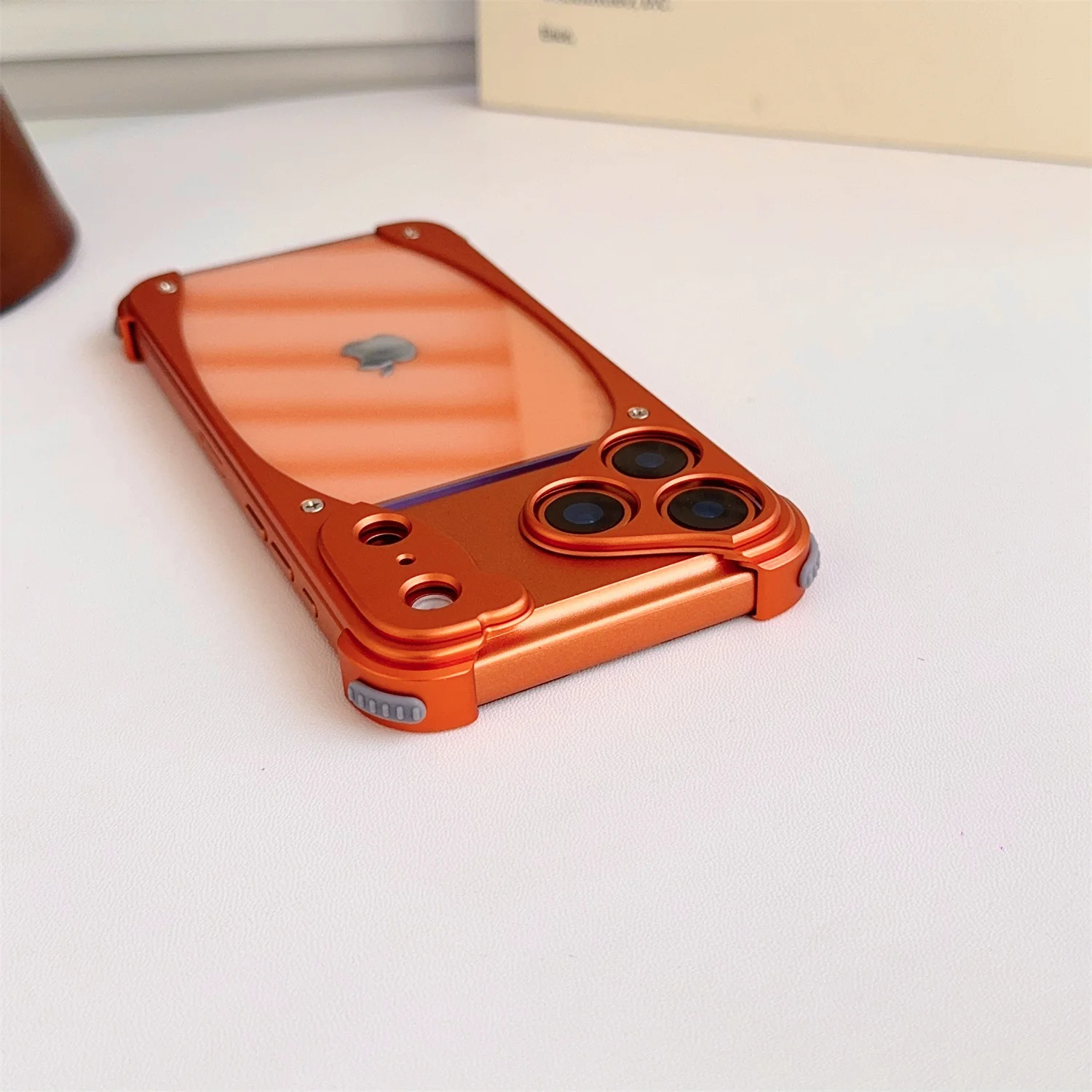 Metalowa obudowa na telefon ze stopu aluminium do iPhone'a 17 Pro 17 Pro Max, odporna na wstrząsy i upadki, przezroczysta osłona akrylowa — zdjęcie produktu 5