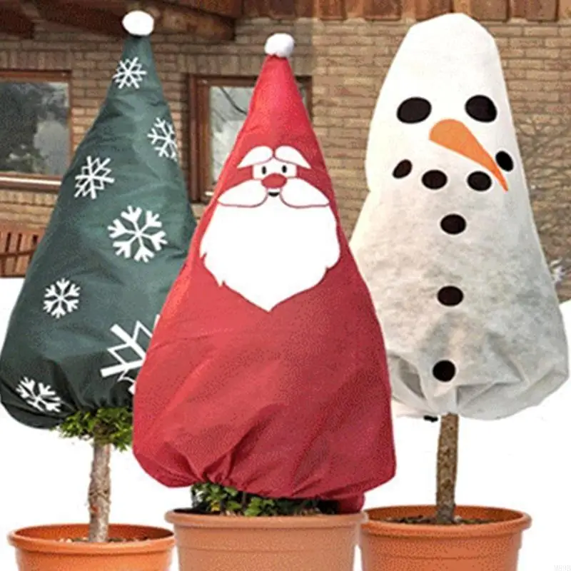 

Non-Woven Christmas Tree Protective Cover Warm Winter Greenhouse Plant Shade Halloween Skull Freeze Garden Decoration