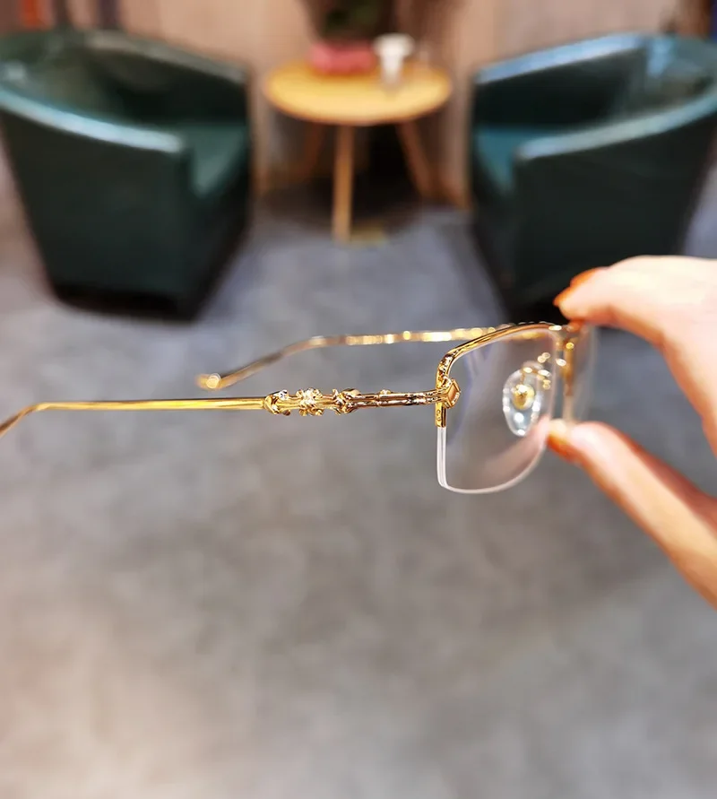Halbrandlose Business-Myopiebrille für Herren, 0–6,0 Dioptrien | Photochrome, multifunktionale Anti-Blaulicht-Brille für das Büro – Detail 10