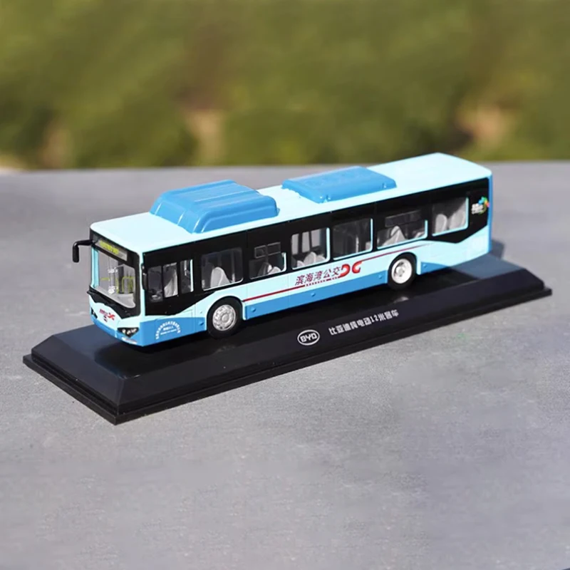 Diecast 1:64 Scale BYD K8 K9 Bus Alloy Car Model Finished Product Simulation Toy Collection Gift Static Model Display