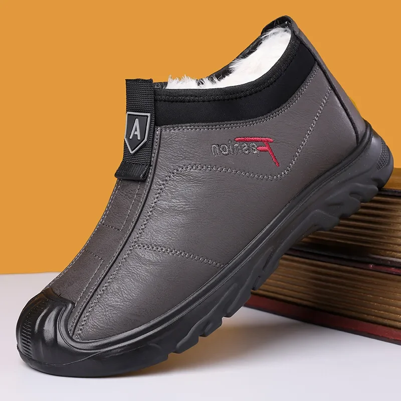 أحذية رجالية موضة أحذية قطنية رياضية مريحة أحذية شتوية من الصوف الدافئ أحذية قطنية للرجال أحذية جلدية جديدة مقاومة للماء Zapatos #2