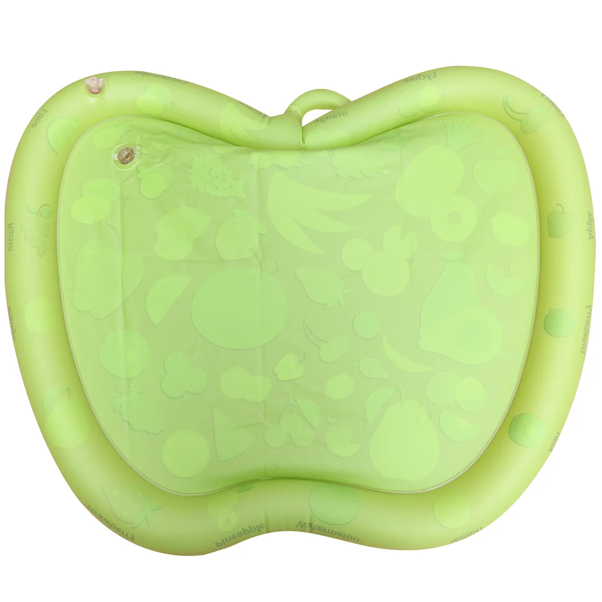 Nadmuchiwana mata wodna w kształcie jabłka, zielona, wytrzymała, dla niemowląt, wzmacniająca mięśnie ramion, nóg, szyi, rąk i koordynację wzrokowo-ruchowa.
