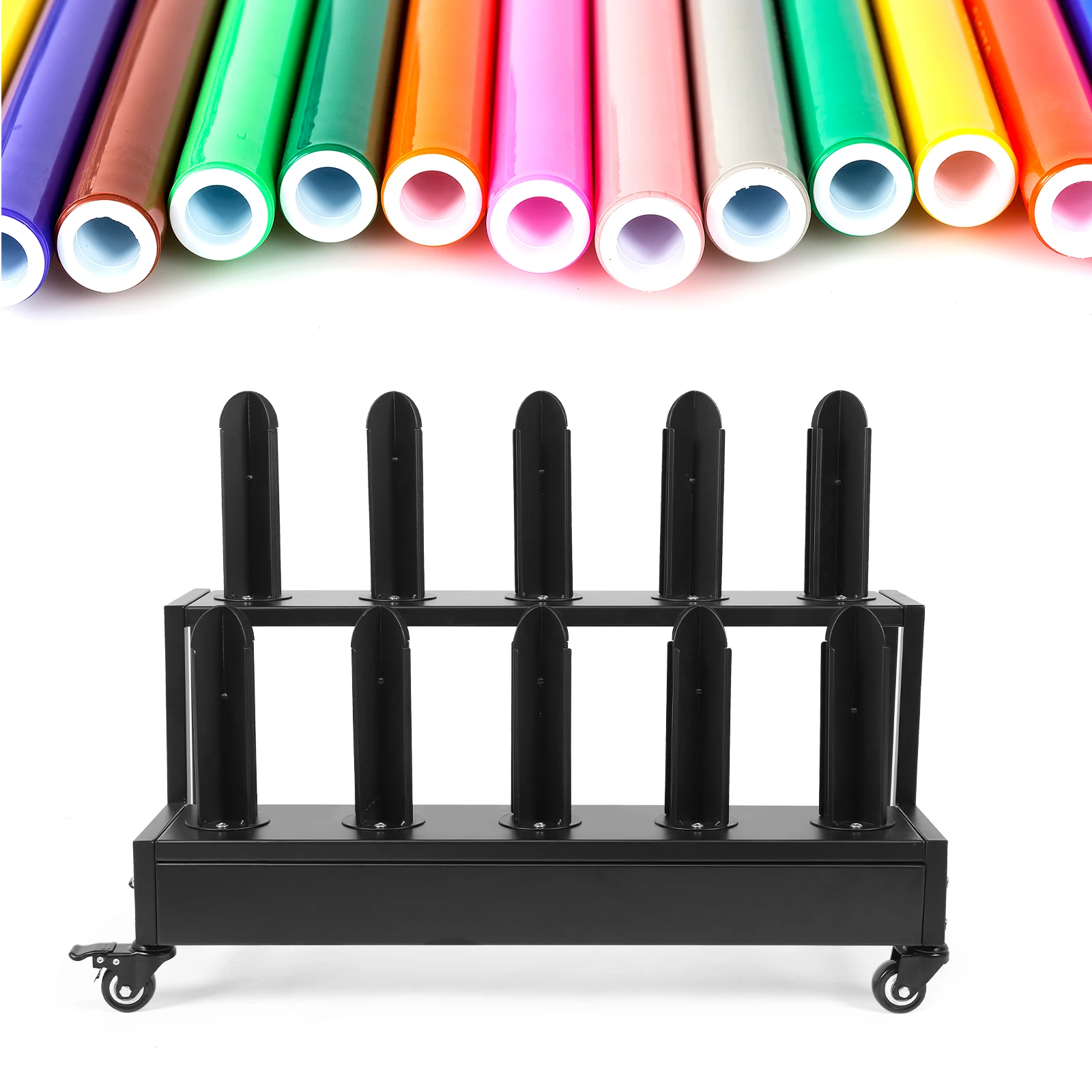 عربة تخزين محمولة بأبعاد 75 × 32 × 59 سم مادة فولاذية ملفوفة على البارد عربة أدوات متعددة الأغراض مع أرفف #6