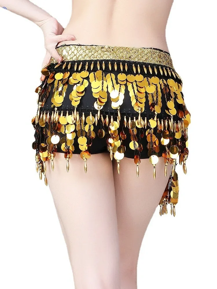 Belly Dance Waist Accessories Latin Dance Practice Dress Sequins Hip Scarves Dancetassel Waist Chain