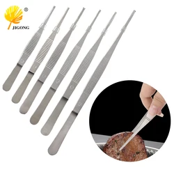 1PC Tweezers Stainless Steel 12.5cm/14cm/16cm/18cm/20cm/25cm Medical Dental Precision Long Straight Forceps Tweezers