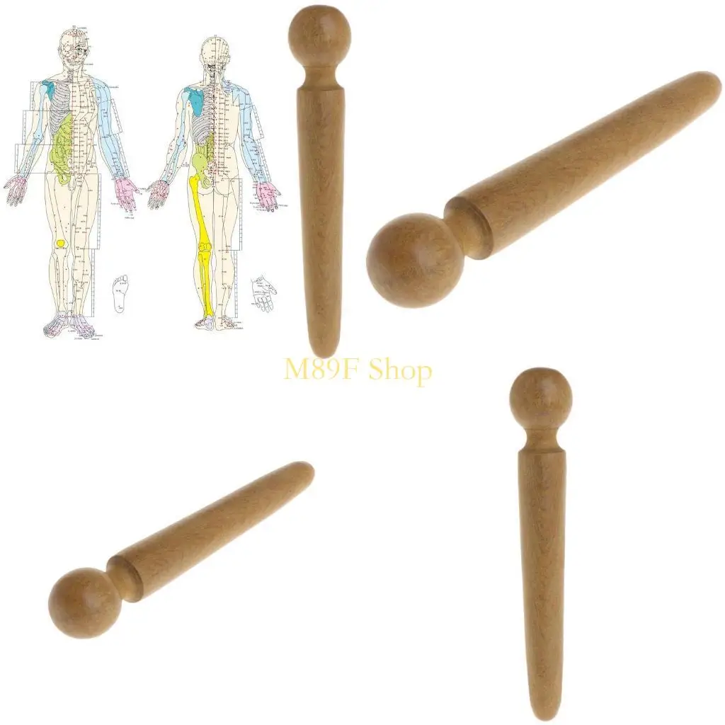 

M89F Массаж ног и тела Деревянная палочка Акупунктура Рефлексология снимает боль в мышцах