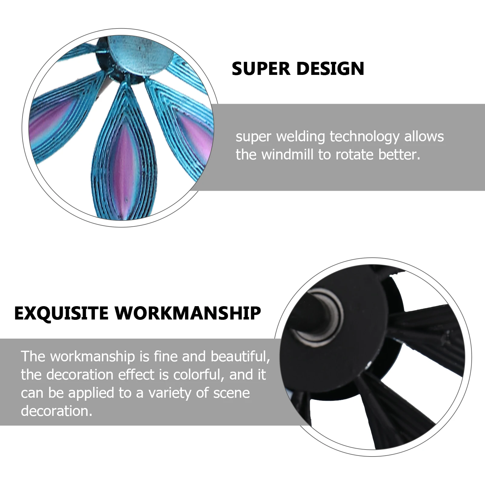 

1pc Colorful Iron Decorative Pinwheel For Garden Yard Lawn Outdoor Decoration Yard Adornment Iron Painted Windmill Decorative
