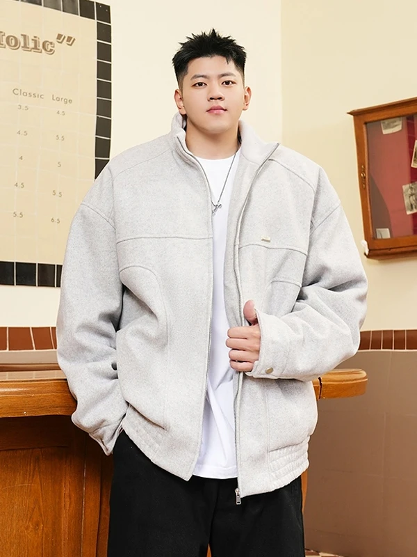 

Мужская утепленная куртка свободного кроя больших размеров из полиэстера с длинными рукавами на молнии