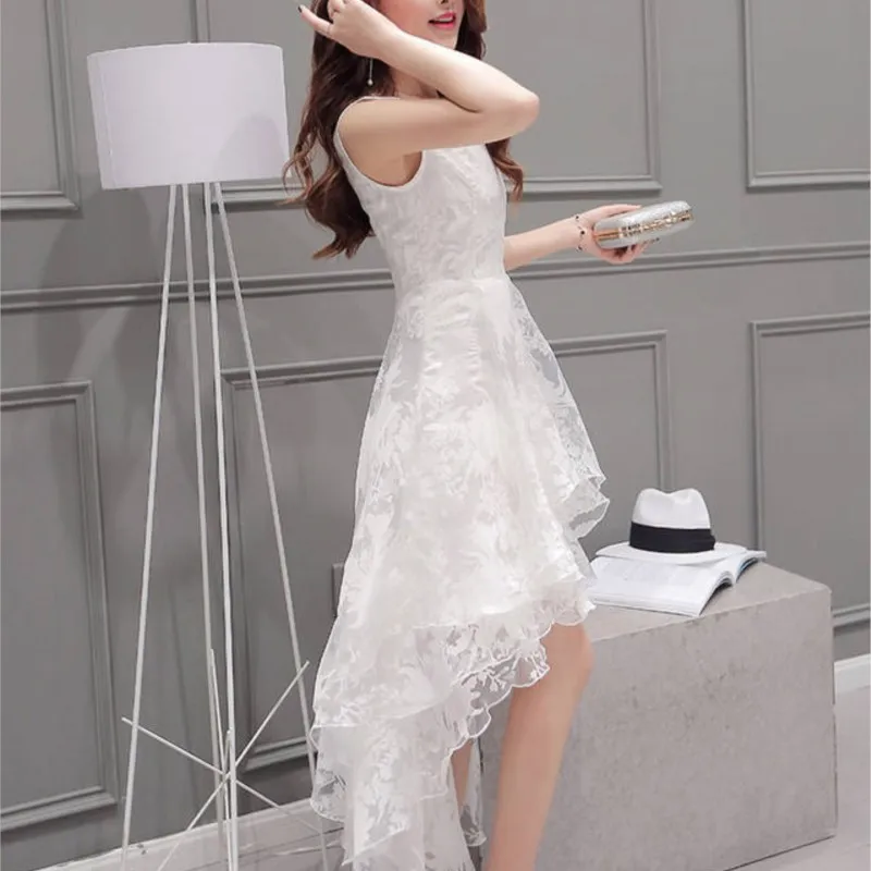 SUSOLA Girl Dresses White Ever Pretty Lace Women Elegant Round Neck Sleeveless Wedding Party Dress