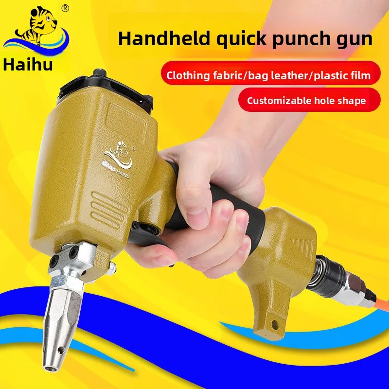 Haithu Pk9 Pneumatic Punching Gun for Clothing and Belt Hole Punching, Eyelet Punching Machine, Hole Opening Machine
