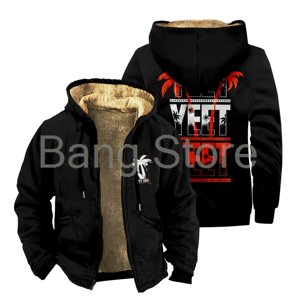 

Jey Uso Yeet Yeet Yeet Zipper Jacket Women Men Long Sleeve Thickened Winter Parka Streetwear Coat