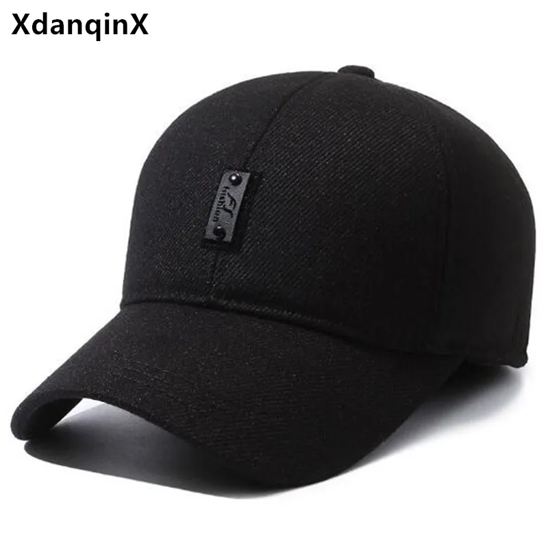 2023 New Winter Men's Caps Warm Baseball Cap Plush Thickened Coldproof Earmuffs Hats For Men Outdoor Riding Sports Cap Golf Hat