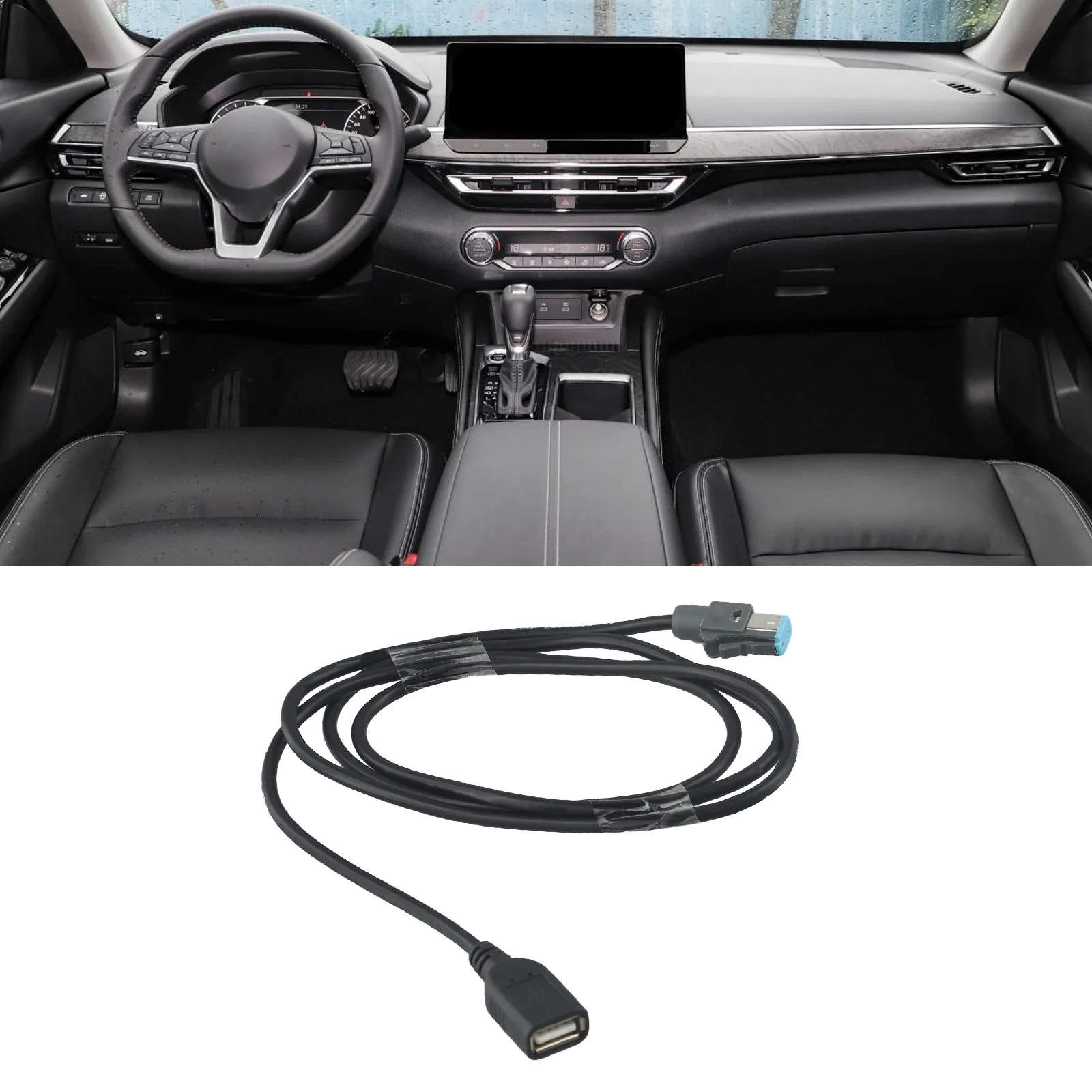 Car Audio Upgrade CD Audio Radio Player Cable 4Pin USB Cable 12V Voltage ABS Material High Universality Fitment