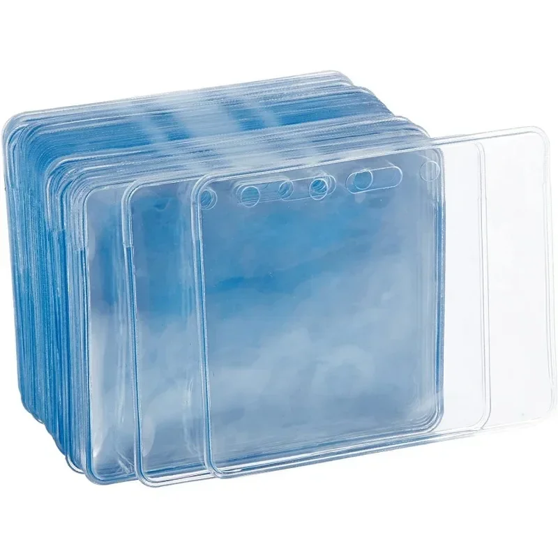 Portatarjetas de identificación de exposición transparente, soporte de plástico para insignia, Protector de tarjetas de visita, funda para permiso de trabajo, 10 Uds.