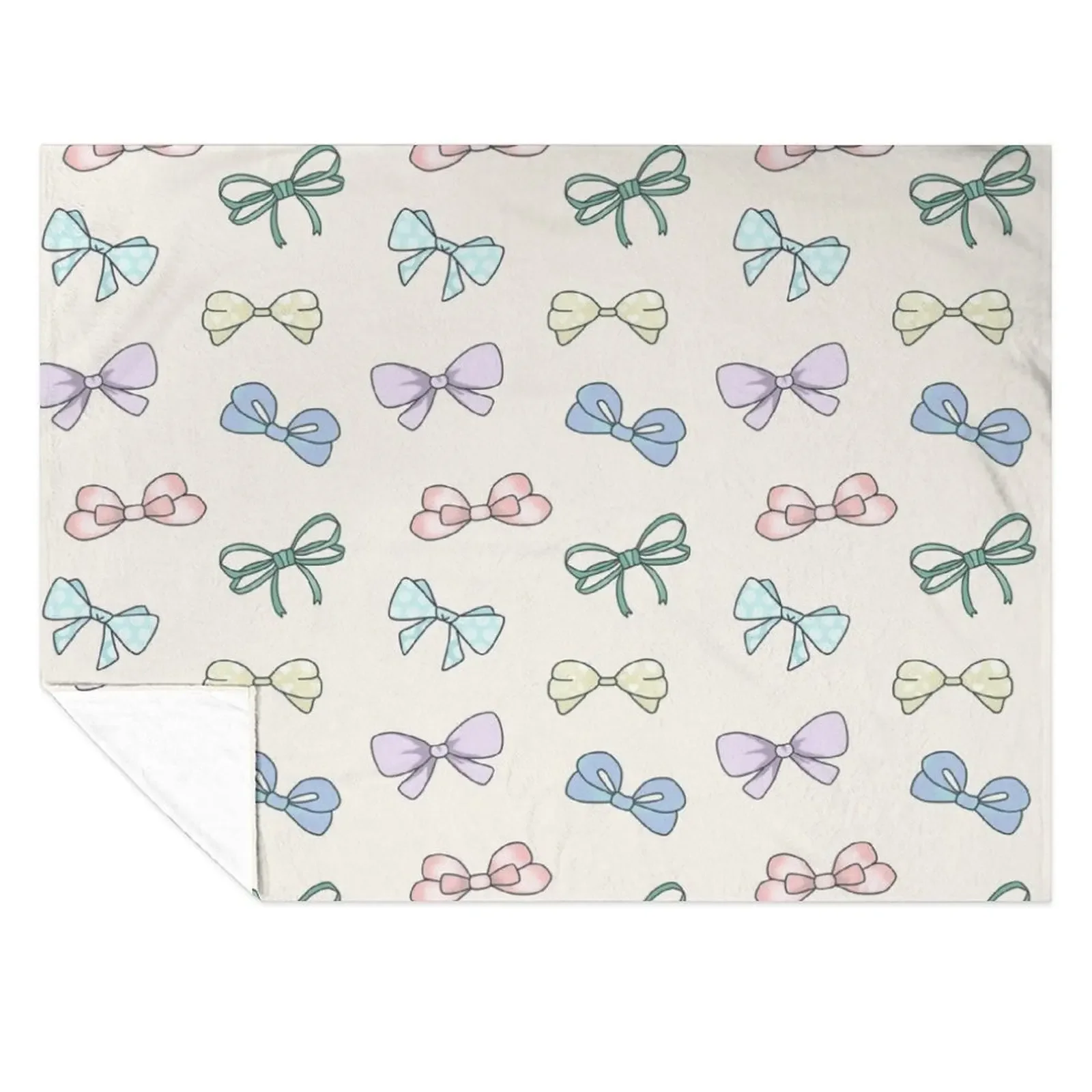 

Kawaii Bow Pattern Color 2 Throw Blanket Weighted Furry Shaggy Plaid on the sofa Blankets